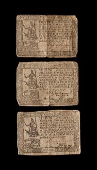 [VIRGINIA COLONY] A Group of Three Notes