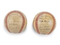A Group of Two 1950 New York Giants Team Signed Autograph Baseballs