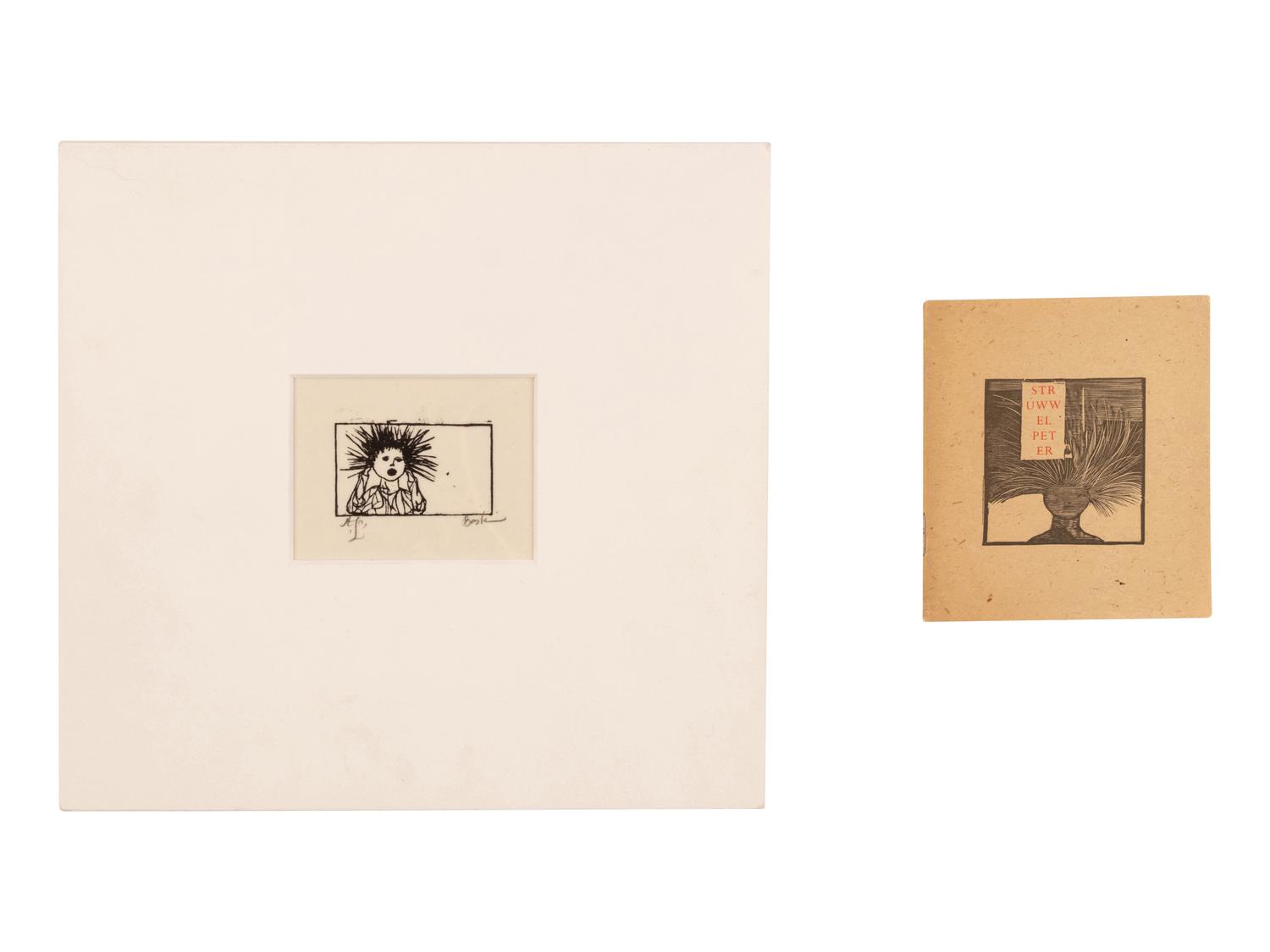[CHILDREN'S BOOKS - STRUWWELPETER]. BASKIN, Leonard (1922-2000), illustrator. An original signed linocut by Baskin for Struwwelpeter .