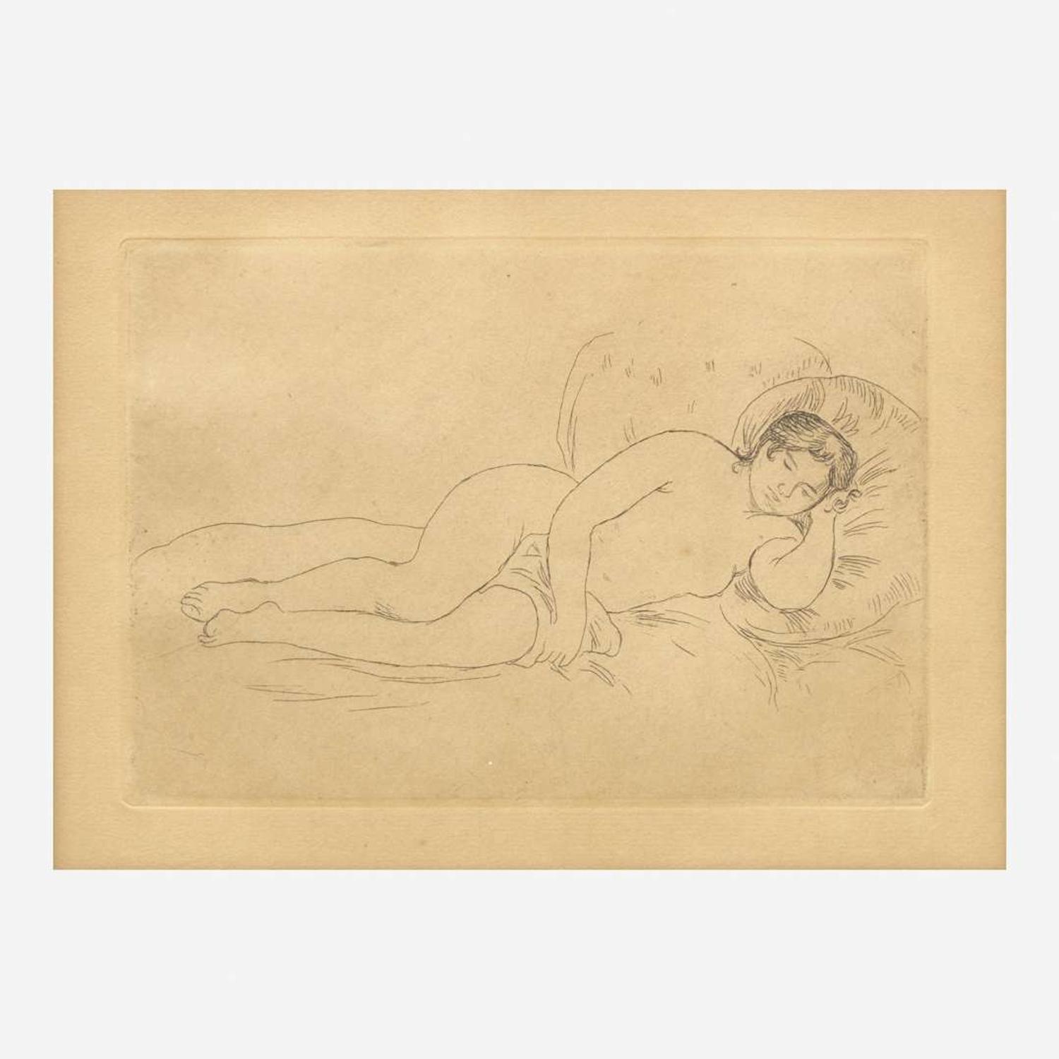 Pierre-Auguste Renoir (French, 1841-1919) Femme Nue Couchée (Tournée à Droite) 2ème Planche
