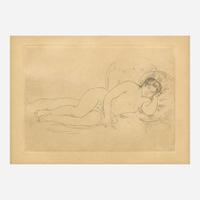 Pierre-Auguste Renoir (French, 1841-1919) Femme Nue Couchée (Tournée à Droite) 2ème Planche