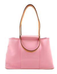 An Hermès Pink Toile Canvas Cabag Tote, 15.5" x 9.25" x 5.75"; Handle drop: 5".