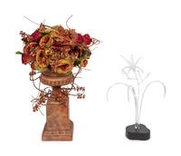 A Glass Flower and Faux Floral Arrangement