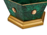 A Pair of Malachite and Giltwood Hexagonal Jardinières