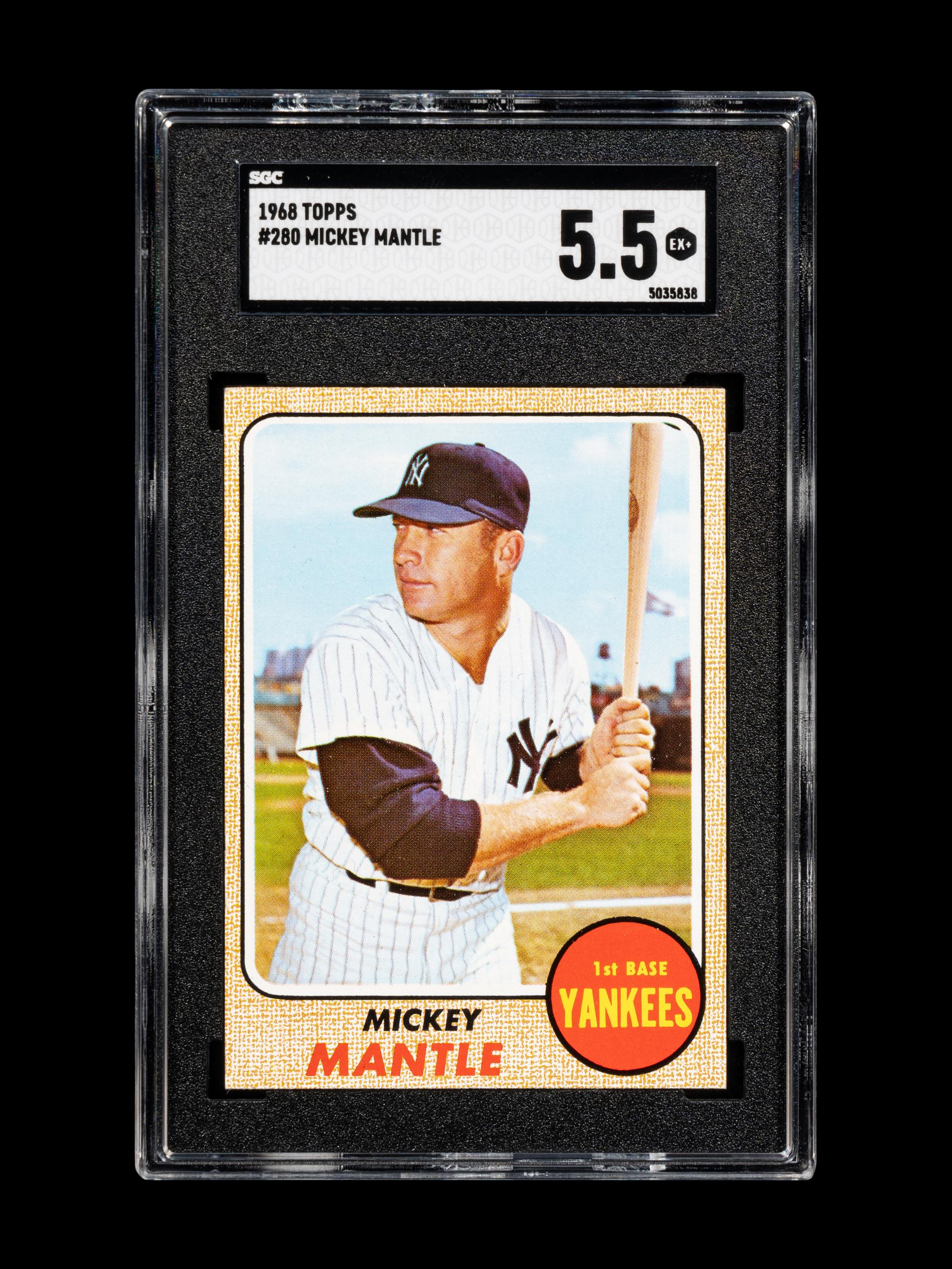 A 1968 Topps Mickey Mantle Baseball Card No. 280 (SGC 5.5 EX+)