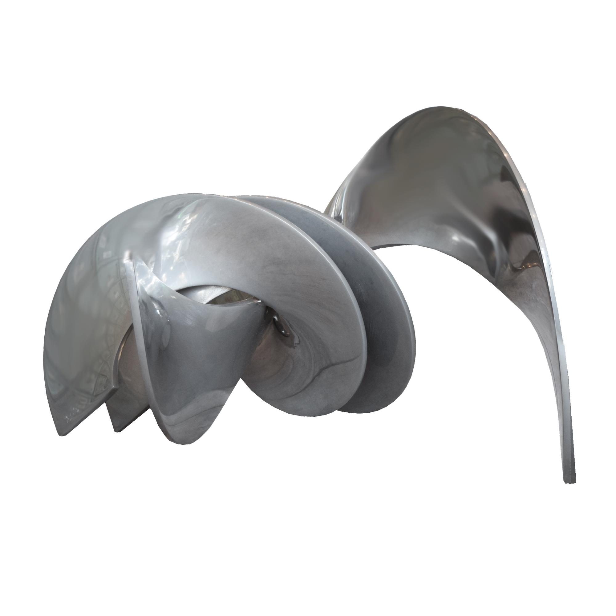 A Steel Helix Sculpture by Obie Simonis 21" W x 22" D x 15" H — United States, Circa 1977