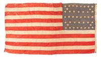 [FLAGS]. 42-star American flag with unusual star pattern. Ca 1889-1890.