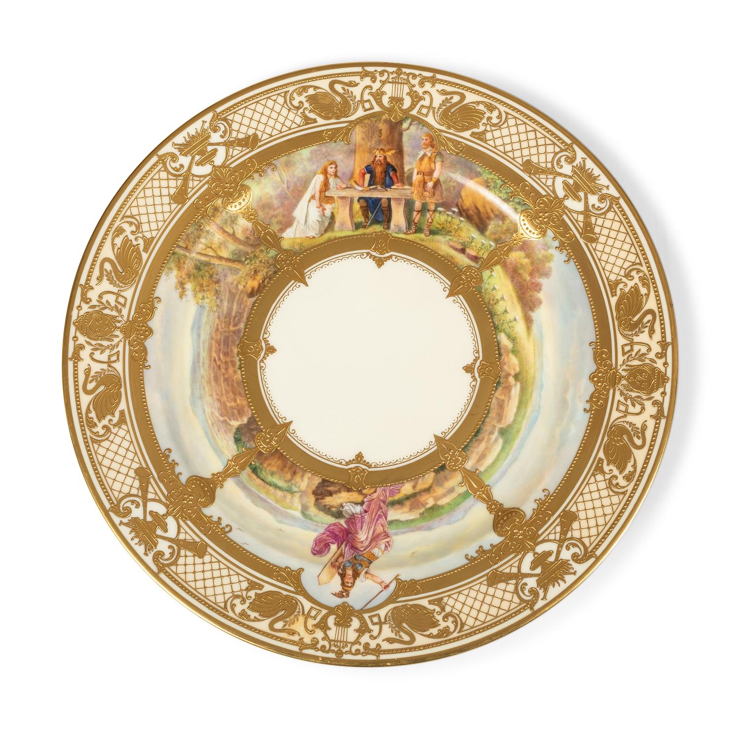 Eleven Dresden Ambrosius Lamm Porcelain Opera Cabinet Plates