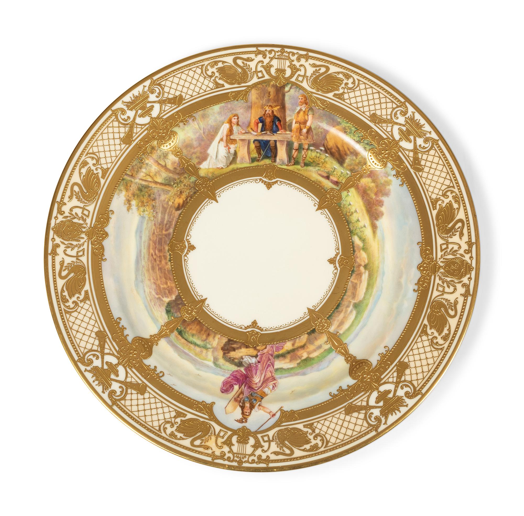 Eleven Dresden Ambrosius Lamm Porcelain Opera Cabinet Plates