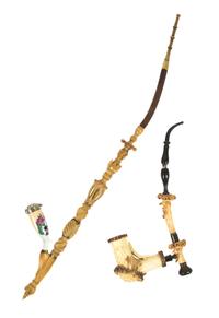 Two German Pipes, Height of first overall 12 1/2 inches.