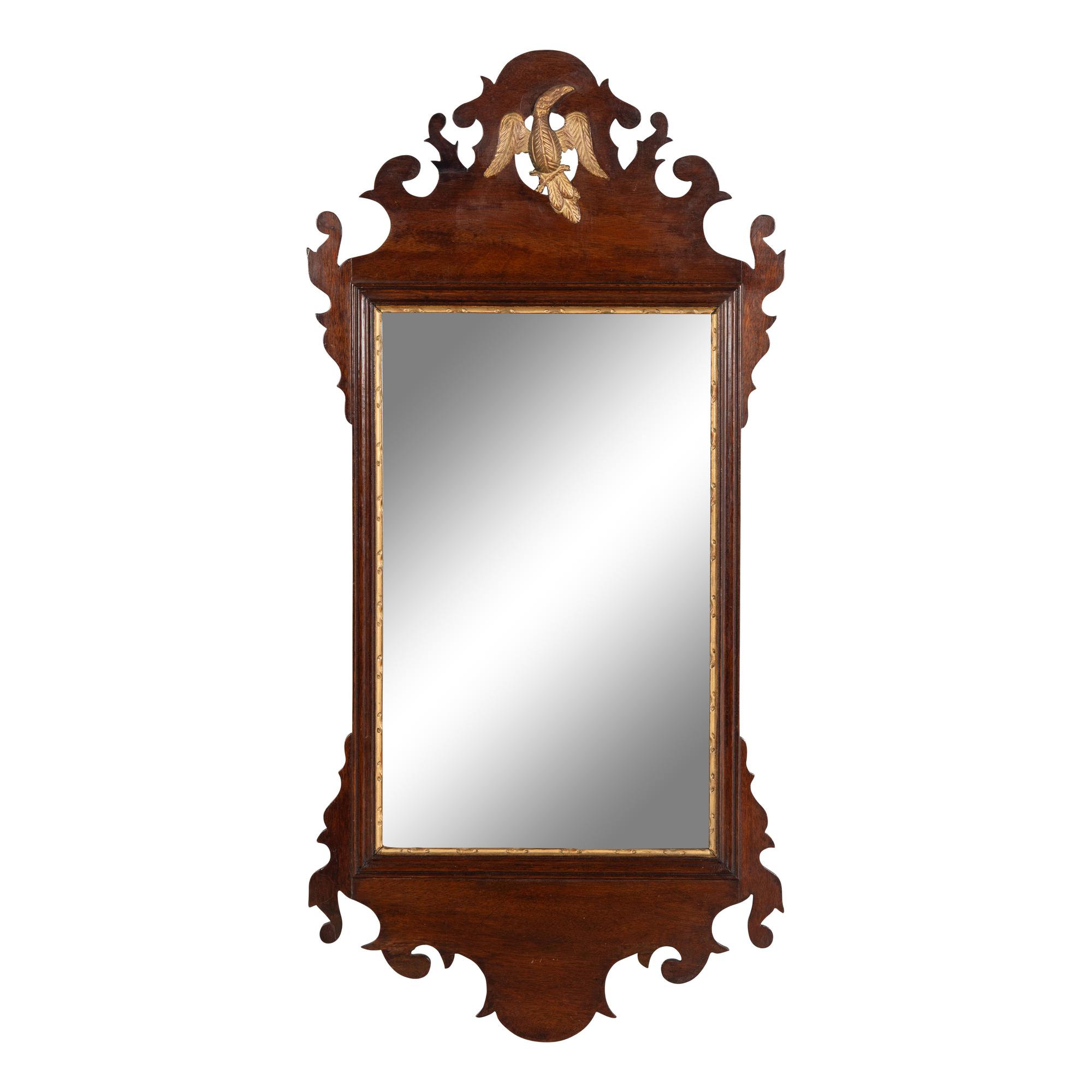 A George III Style Parcel-Gilt Mahogany Mirror
