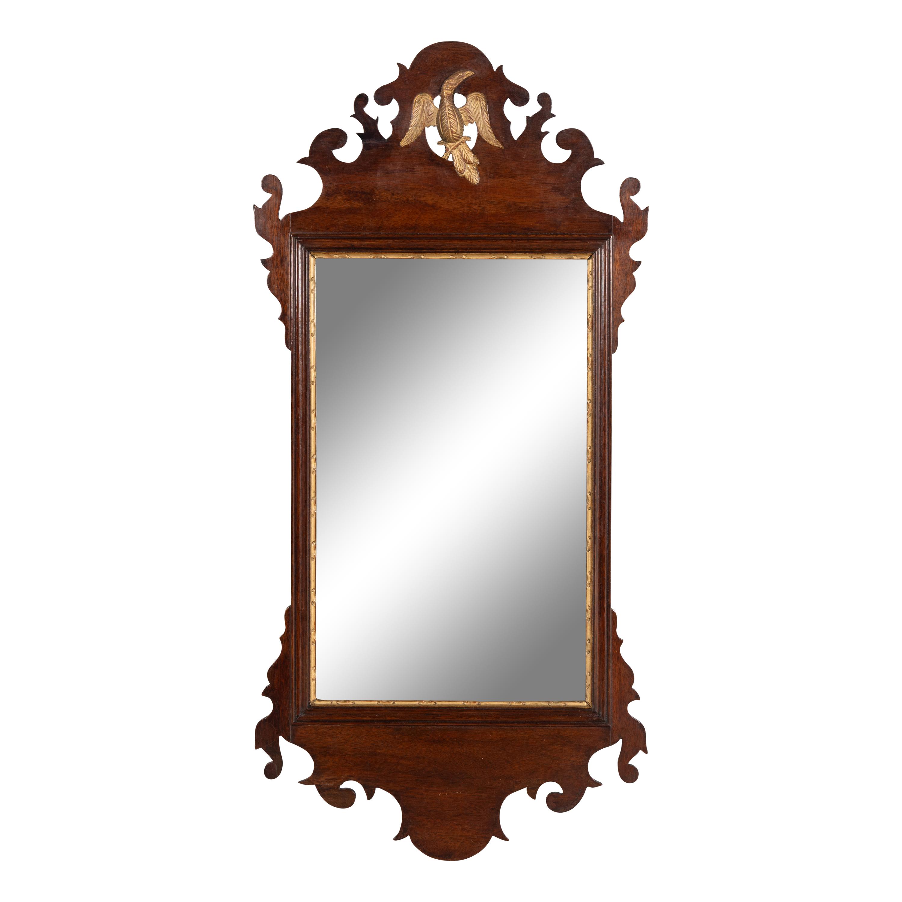A George III Style Parcel-Gilt Mahogany Mirror