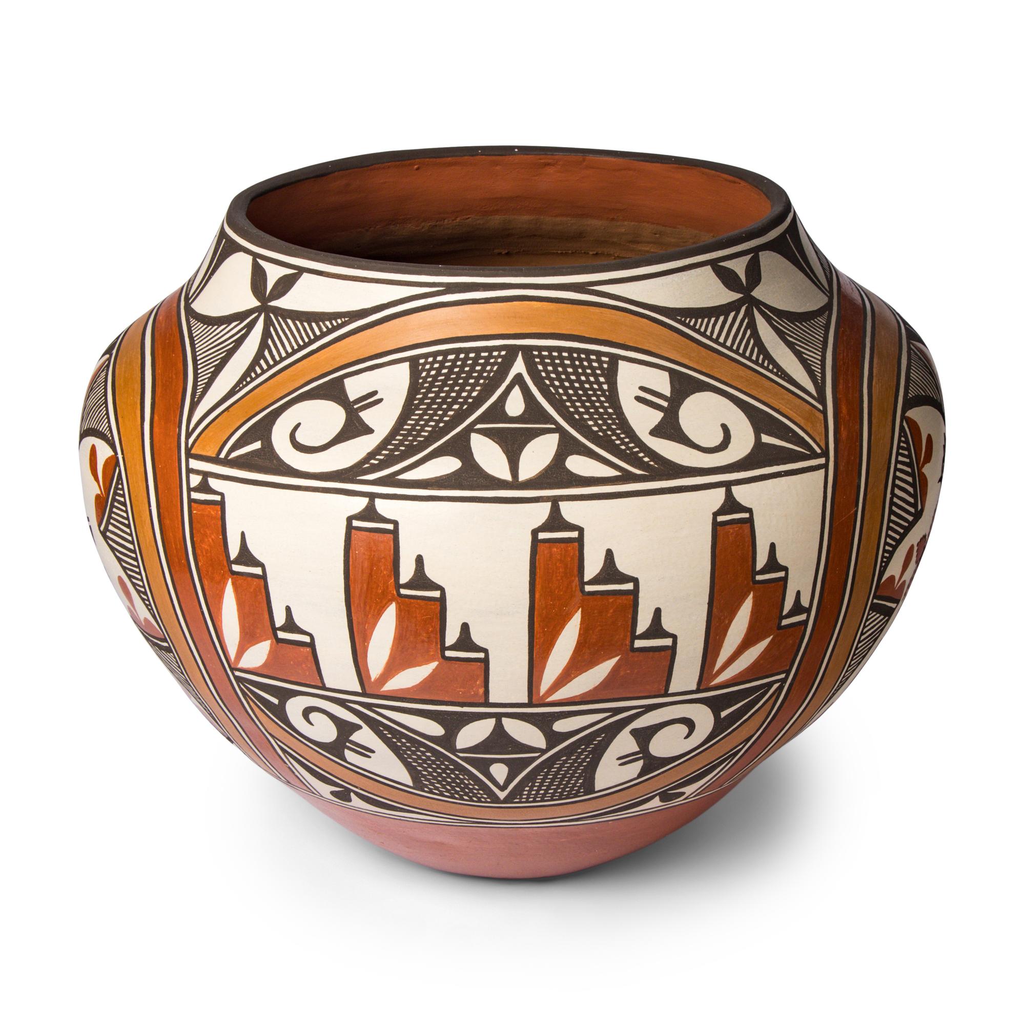 Sofia Medina (Zia, 1932-2010) — Four-Color Pottery Olla