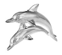 A Silver Animalier Sculpture, , of leaping dolphins