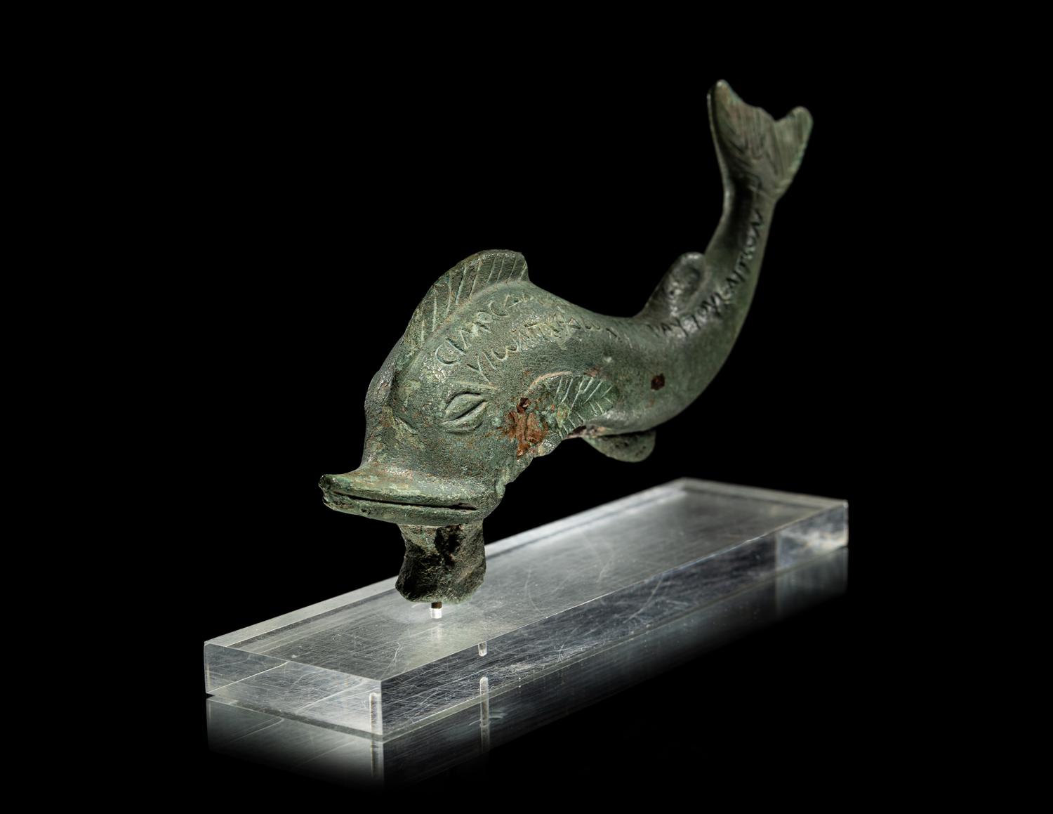 A Greek Bronze Dolphin with Inscription