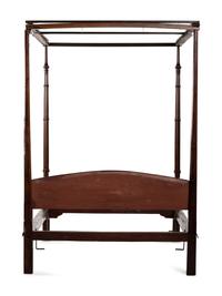 A Chippendale Carved Mahogany Four-Post Tester Bedstead