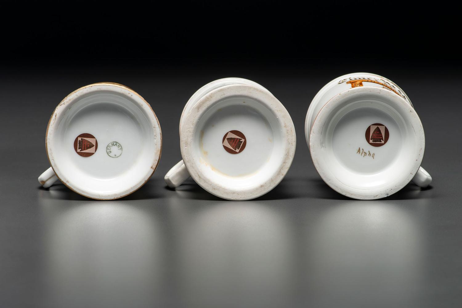 Three Fraternal Order of Owls Porcelain Shaving Mugs