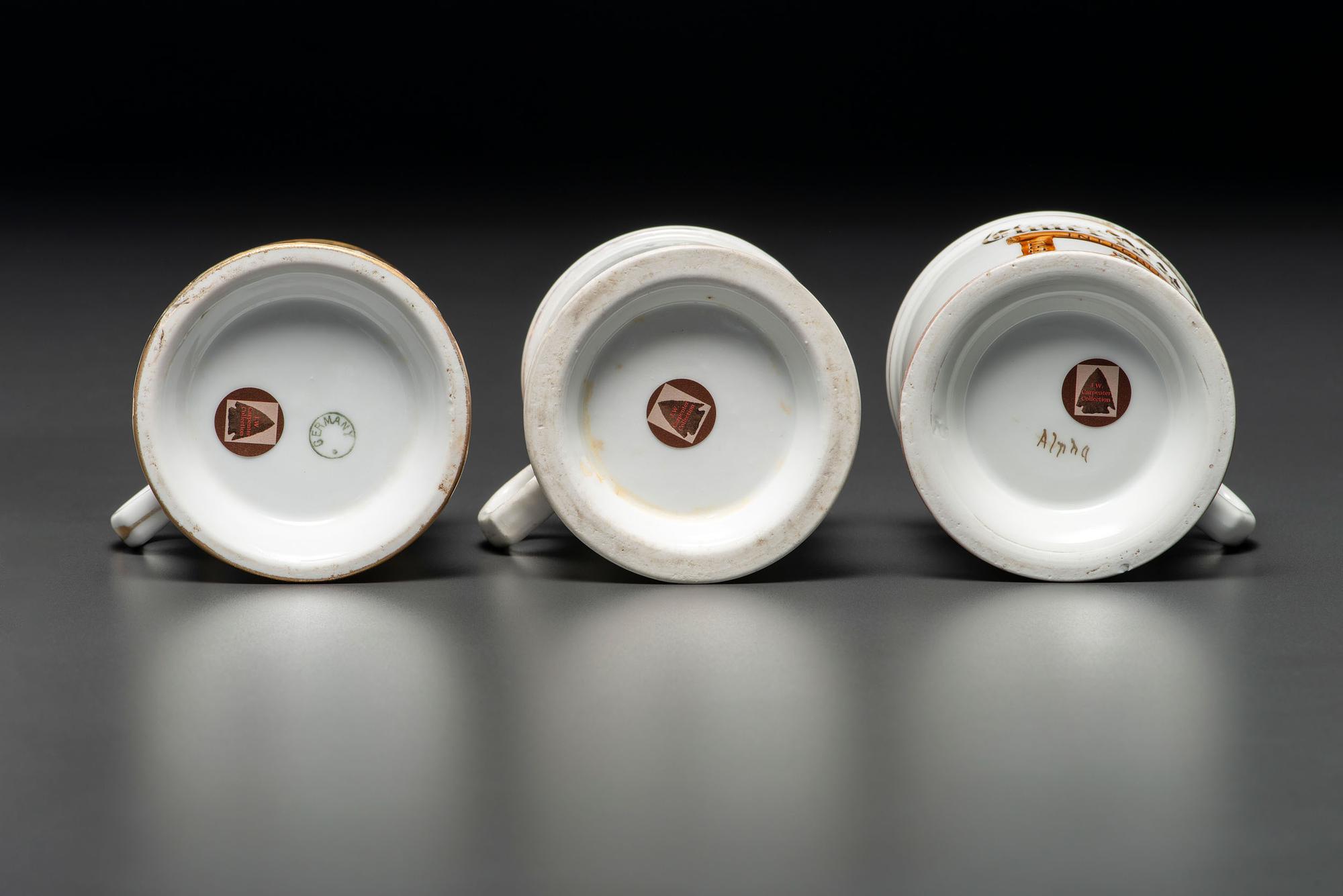 Three Fraternal Order of Owls Porcelain Shaving Mugs