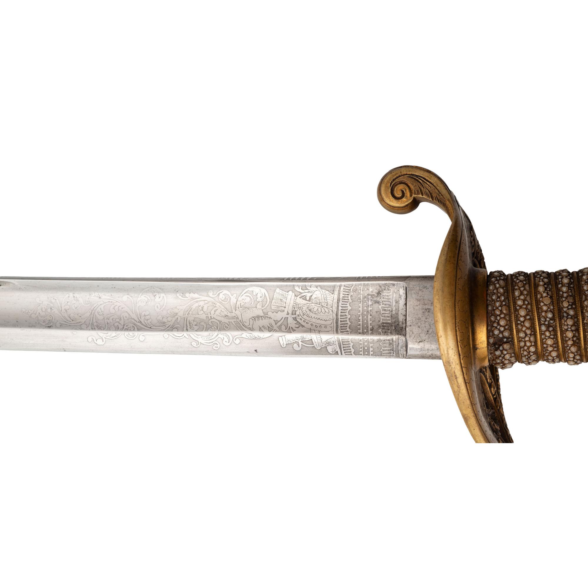 Two Ames Presentation Swords to Lt. Henry Ward (Capt.) 57th Mass Infantry WIA at Antietam, Spotsylvania & Petersburg, POW Petersburg & Post-War General