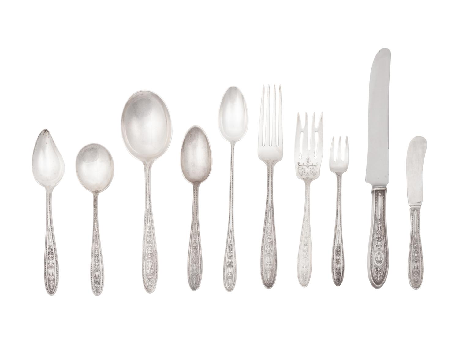 An International Sterling Wedgwood Pattern Flatware Service