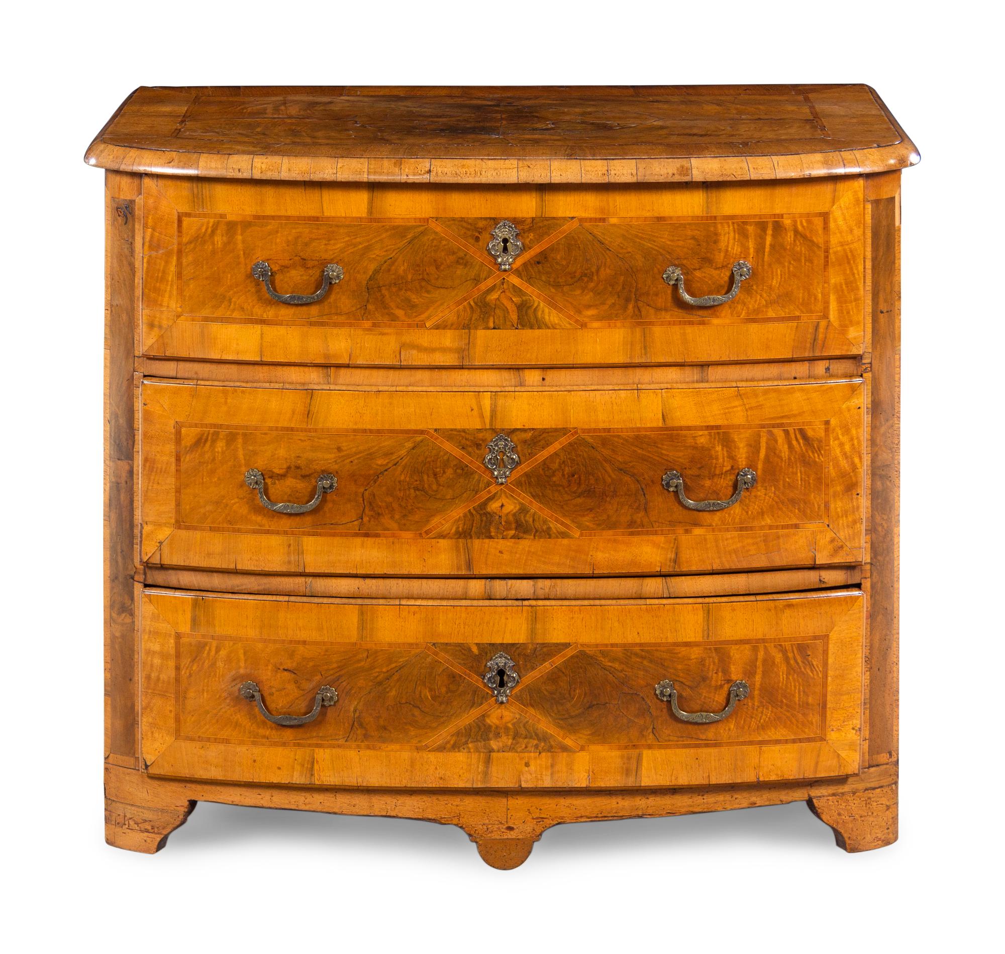 A Continental Burlwood Commode