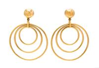 A Pair of 18 Karat Yellow Gold Drop Earclips, 11.50 dwts.