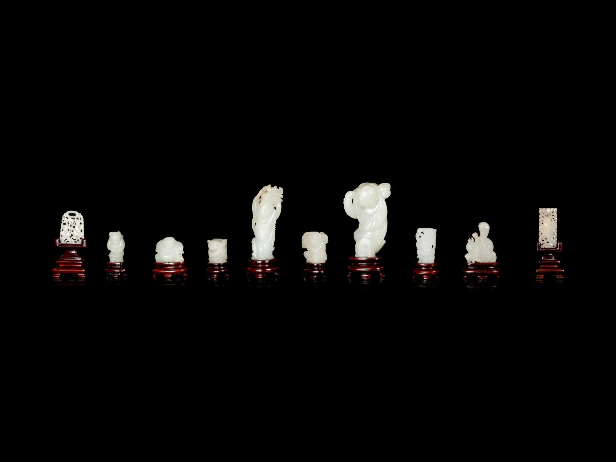 Ten Chinese Carved Jade 'Boys' Articles