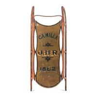 Two Paint Decorated Wood Sleds
