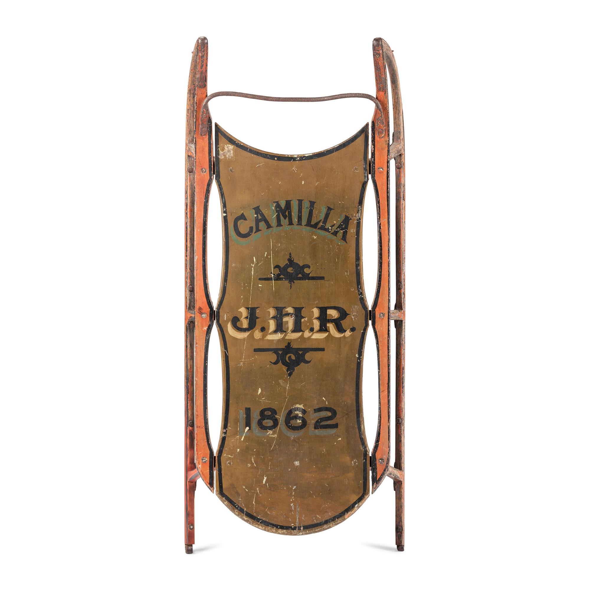 Two Paint Decorated Wood Sleds