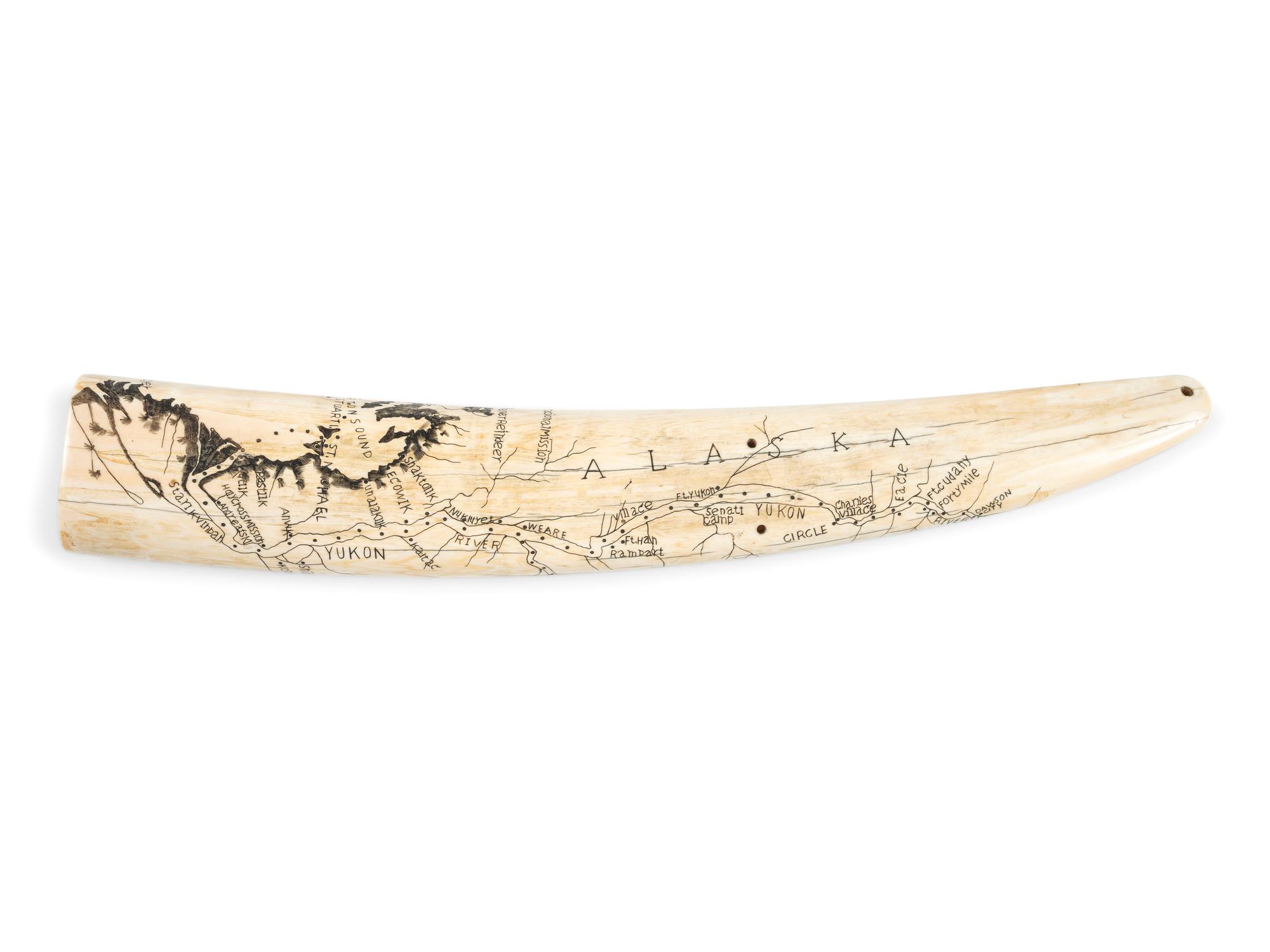 Alaskan Scrimshawed Cribbage Board