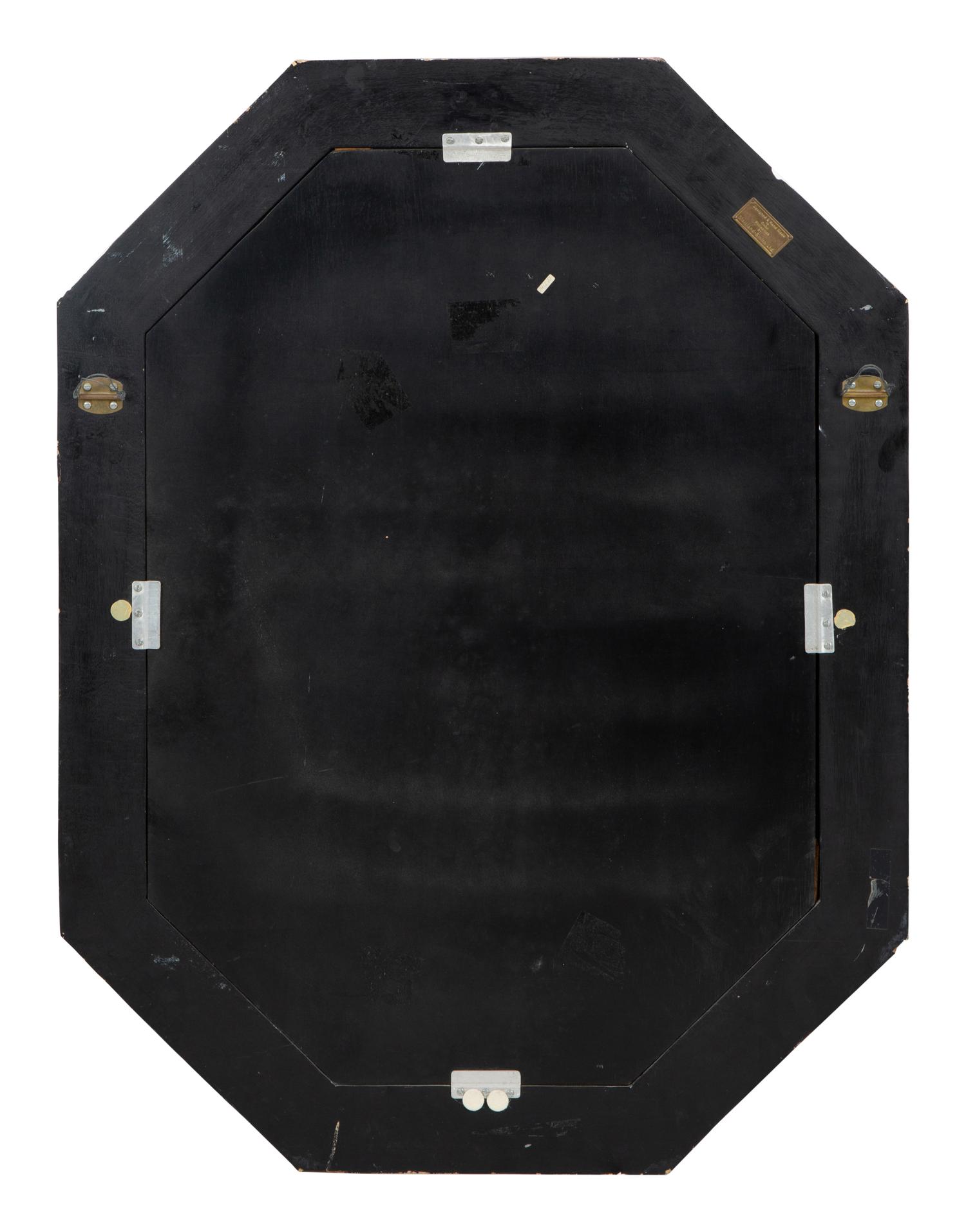 A Maitland Smith Stone Tiled and Brass Inlaid Octagonal Mirror — 20TH CENTURY