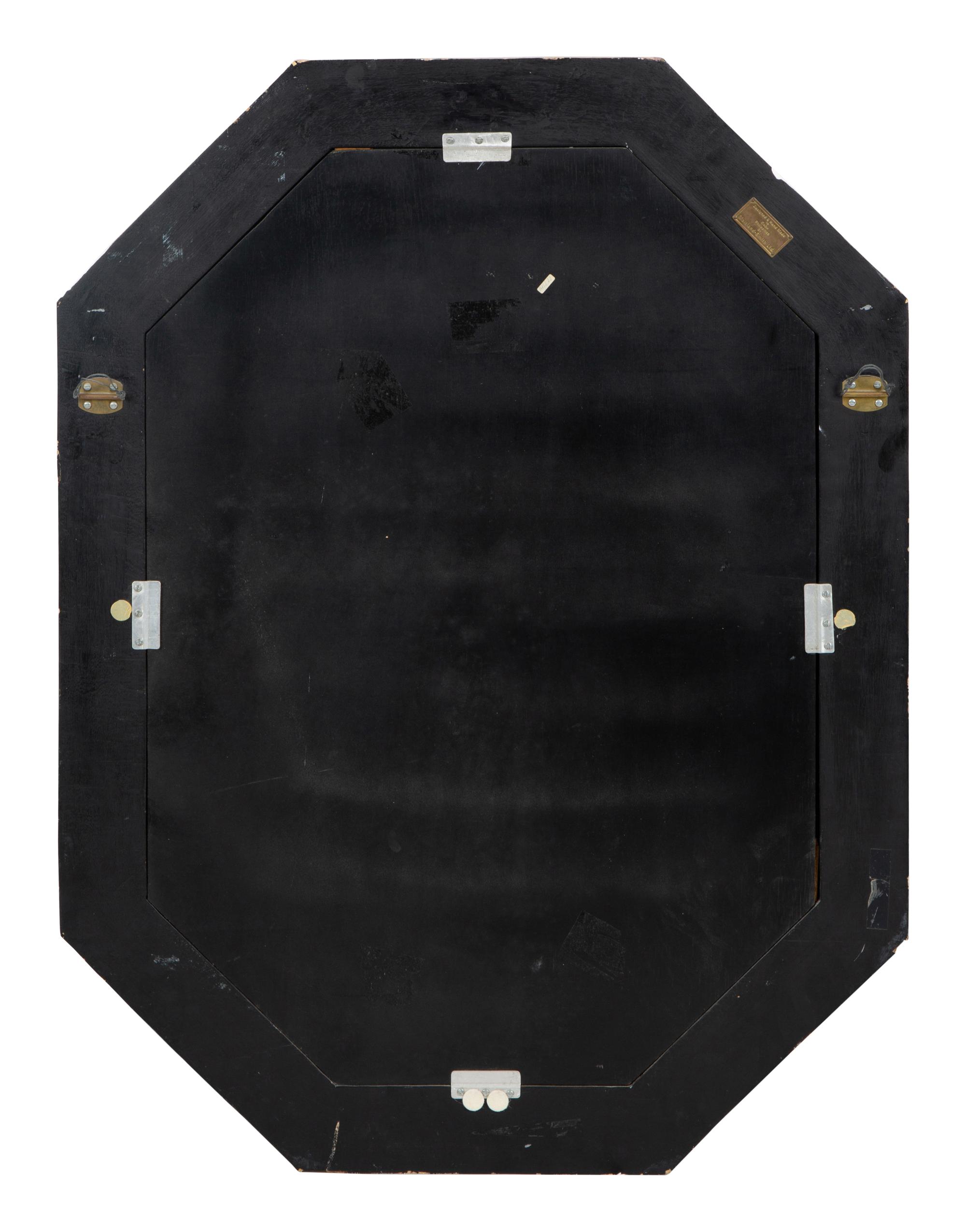 A Maitland Smith Stone Tiled and Brass Inlaid Octagonal Mirror — 20TH CENTURY