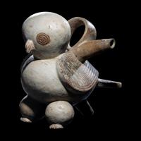 A Calima Bichrome Bird Effigy Vessel