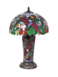 A Contemporary Leaded Glass Table Lamp Height 25 inches. — SECOND HALF 20TH CENTURY