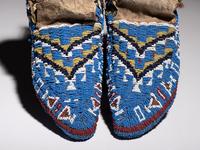Sioux Fully Beaded Hide Moccasins