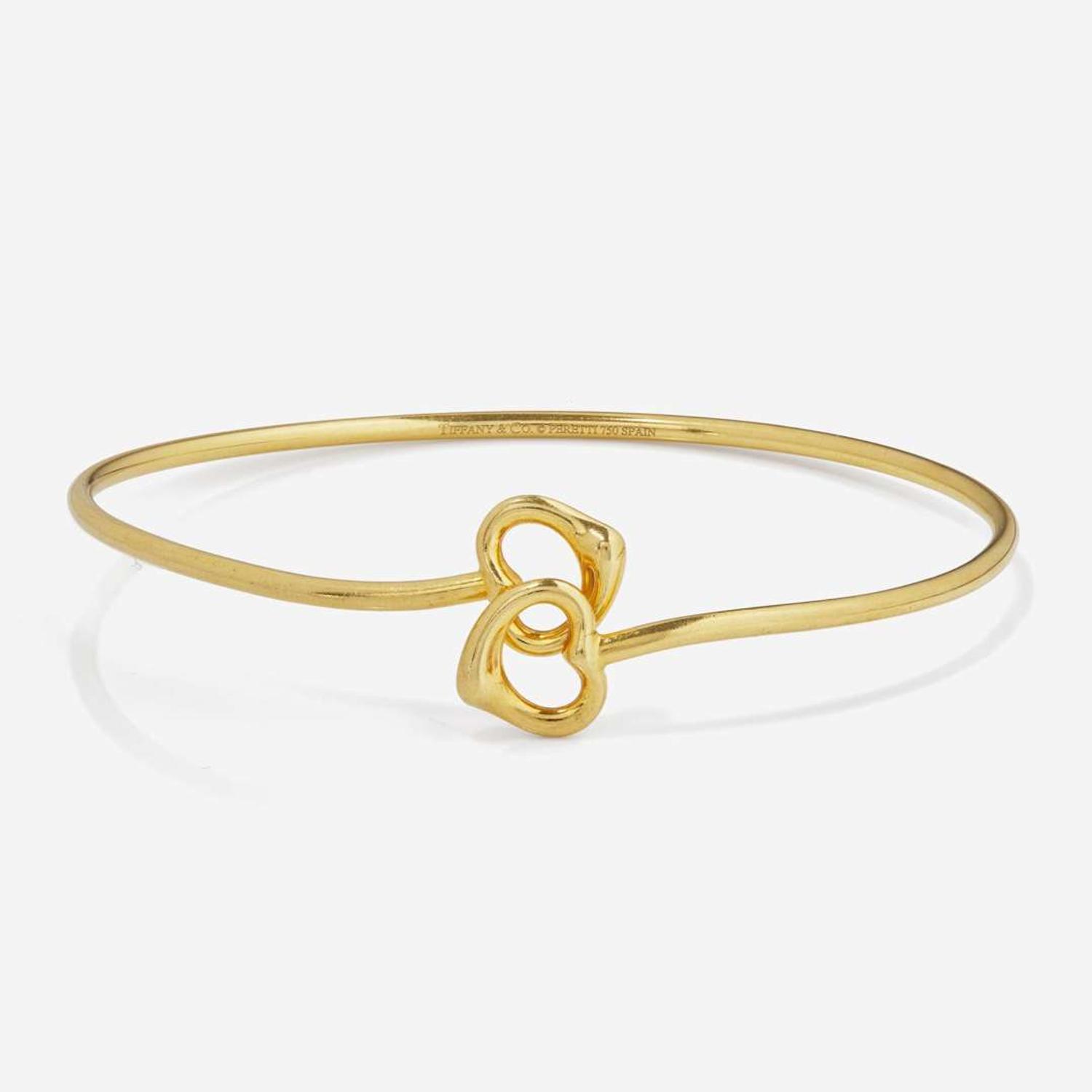 An 18K Yellow Gold Tiffany & Co. Double Open Heart Bracelet Elsa Peretti for Tiffany & Co.