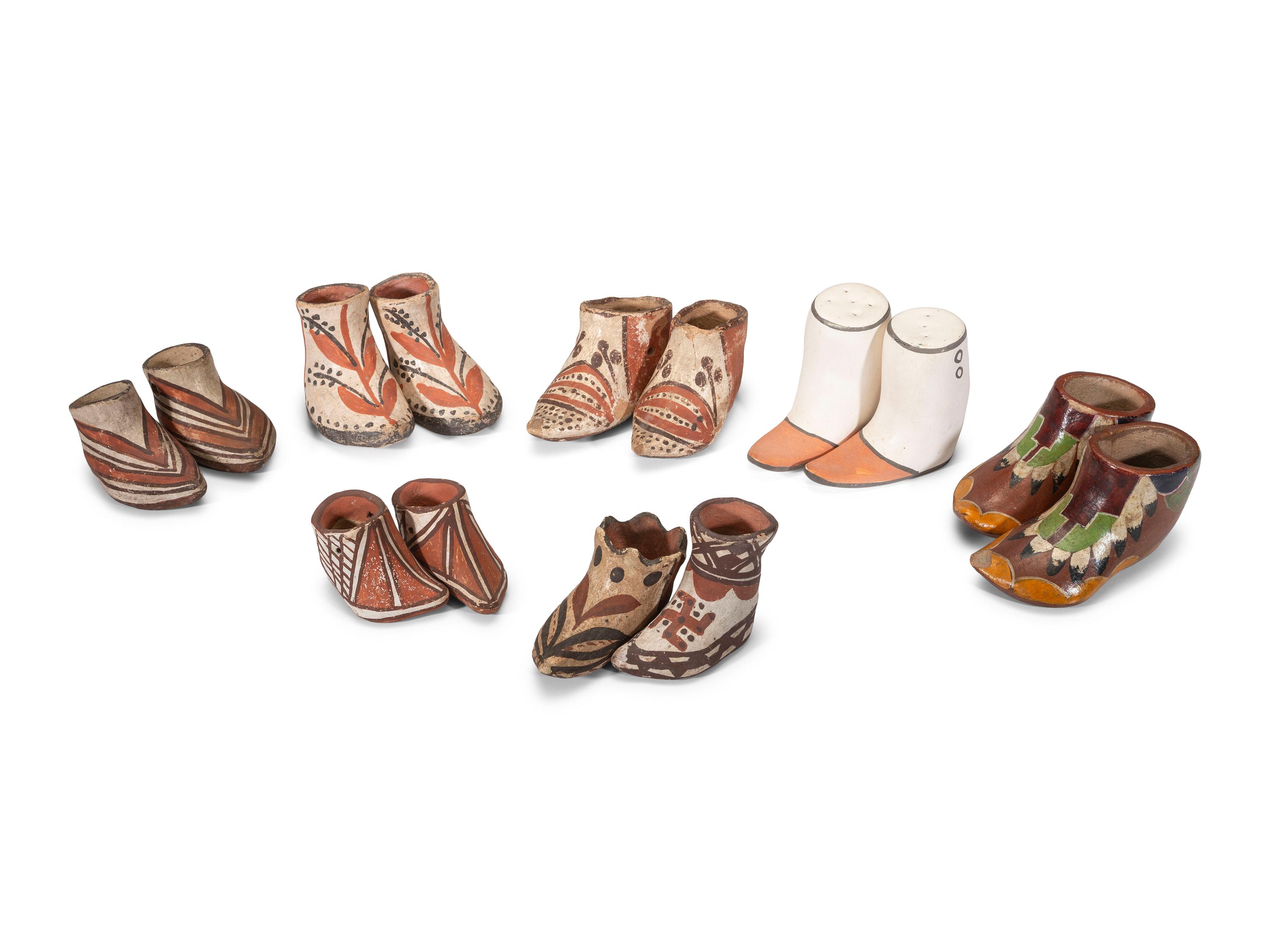 Isleta and Tesuque Pottery Moccasins