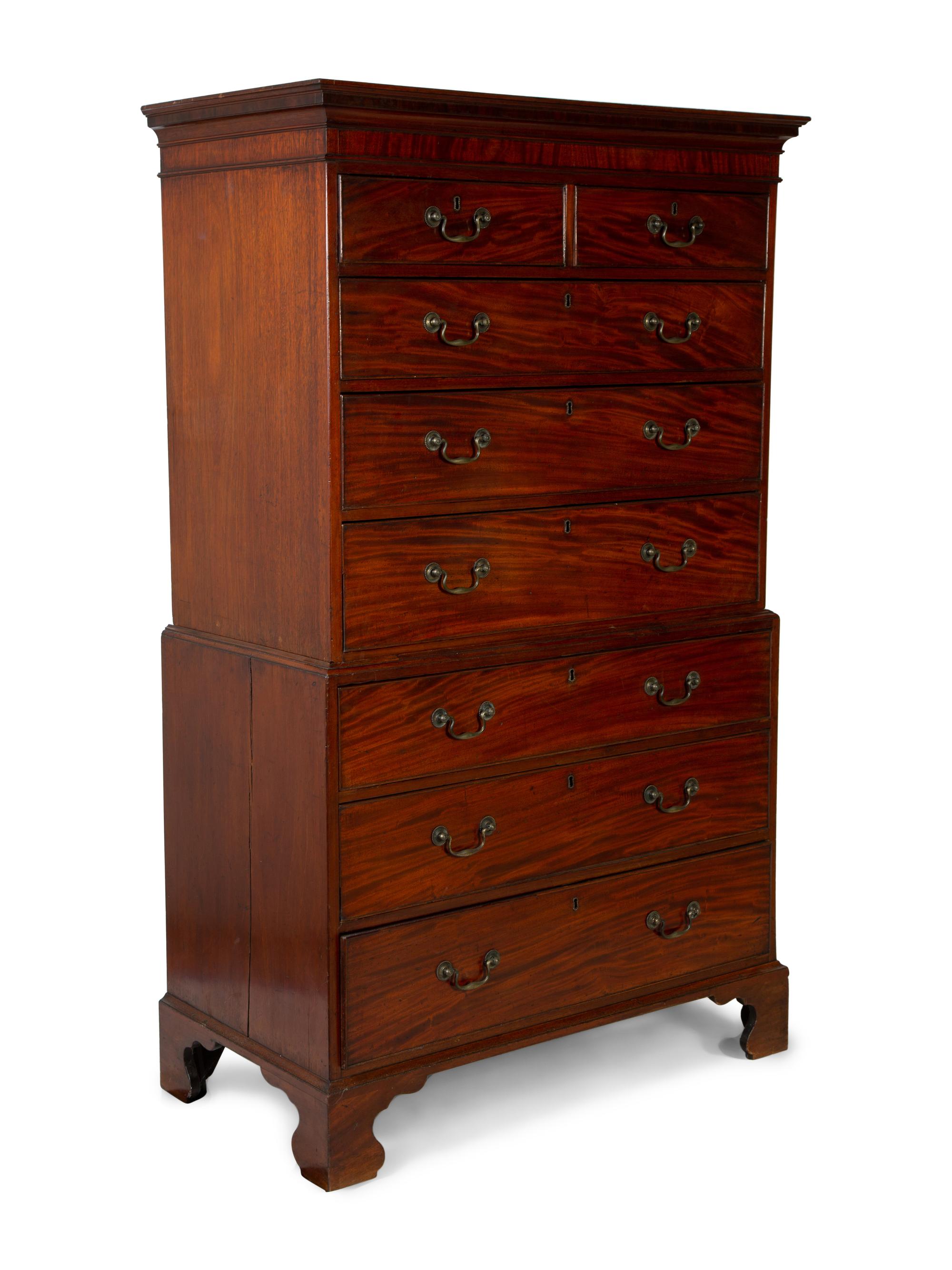 A George III Mahogany Chest on Chest — 18TH/19TH CENTURY