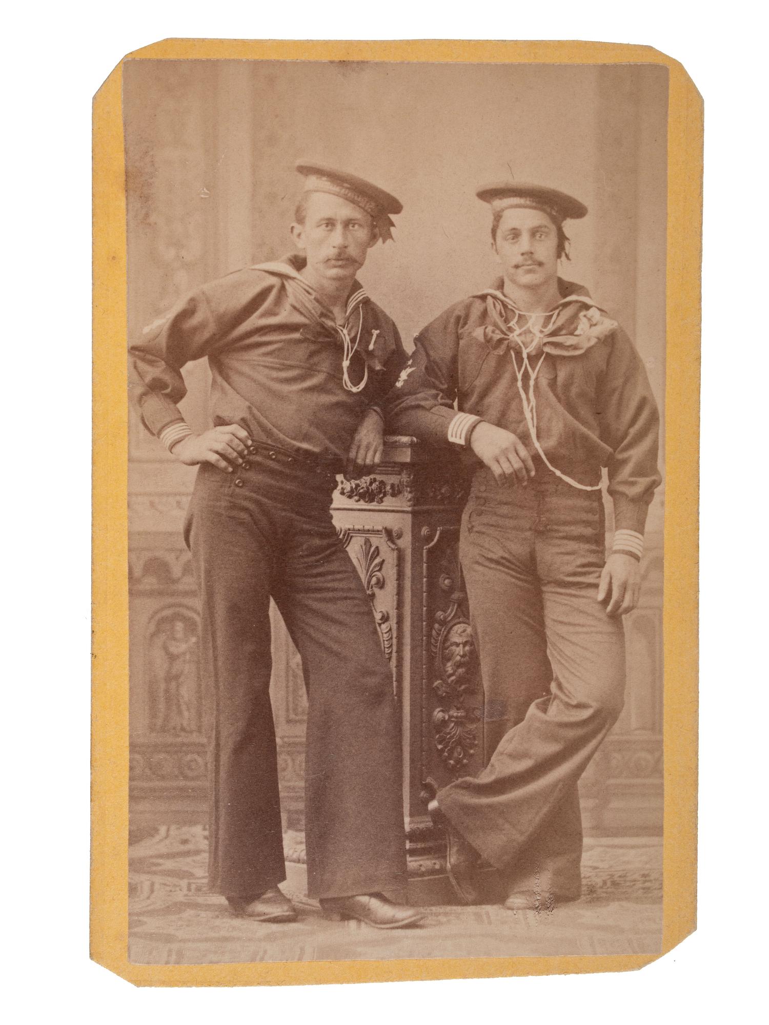 [EARLY PHOTOGRAPHY - NAVY]. A group of 17 CDVs and cabinet cards of sailors.