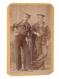 [EARLY PHOTOGRAPHY - NAVY]. A group of 17 CDVs and cabinet cards of sailors.