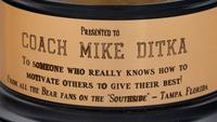 A Southside Fans Trophy Presented To Mike Ditka Formerly Displayed at Mike Ditka's Restaurant