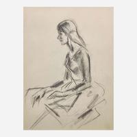John Fulton Folinsbee (American, 1892-1972) Young Girl in Dress Seated; together with Seated Woman in Dress, and Young Woman Adjusting Shoe
