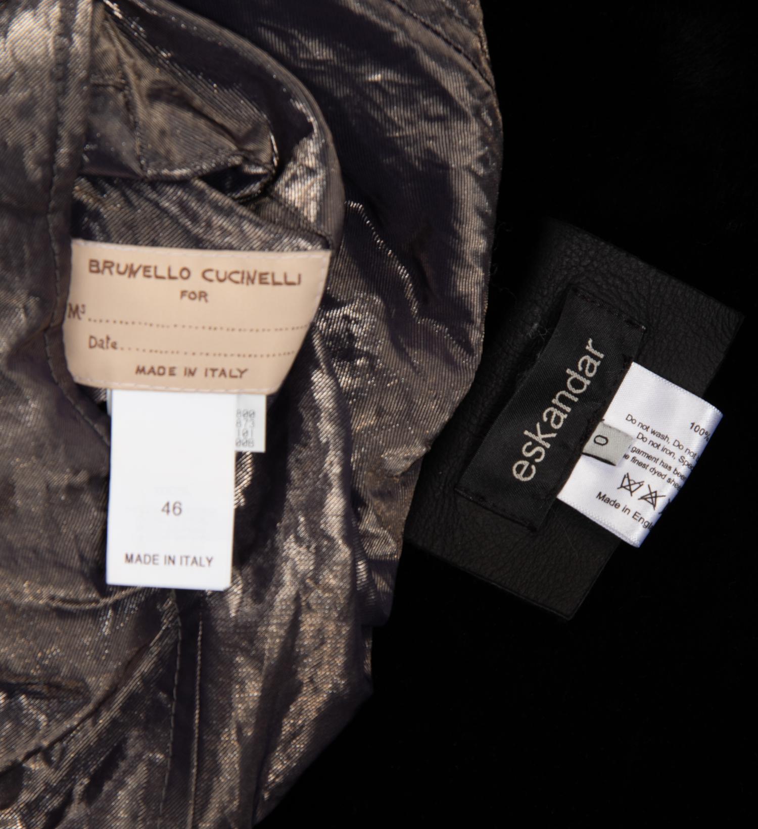 Two Pieces of Fur Trimmed Outerwear: One Brunello Cucinelli, One Eskandar