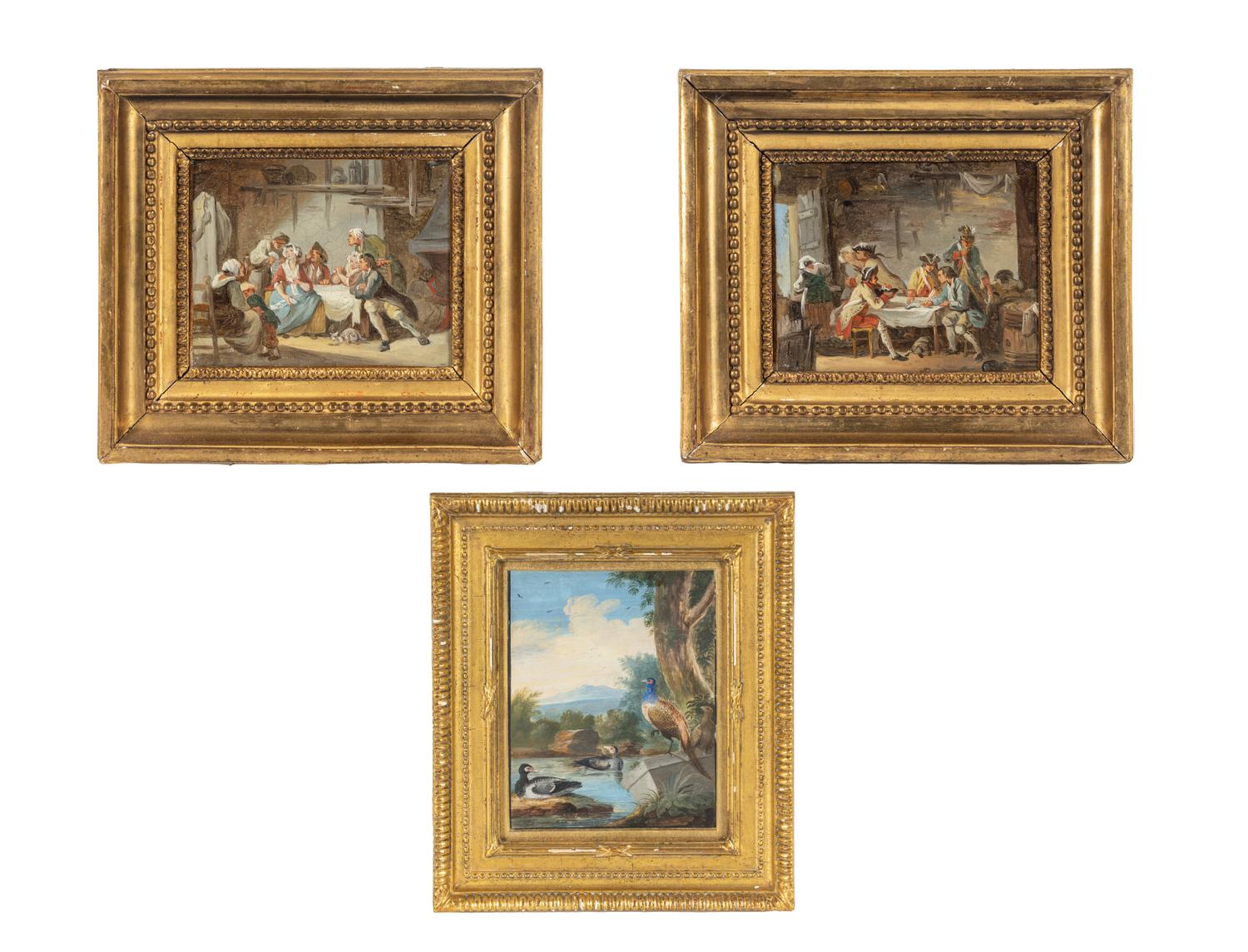 A Group of Three Continental Paintings