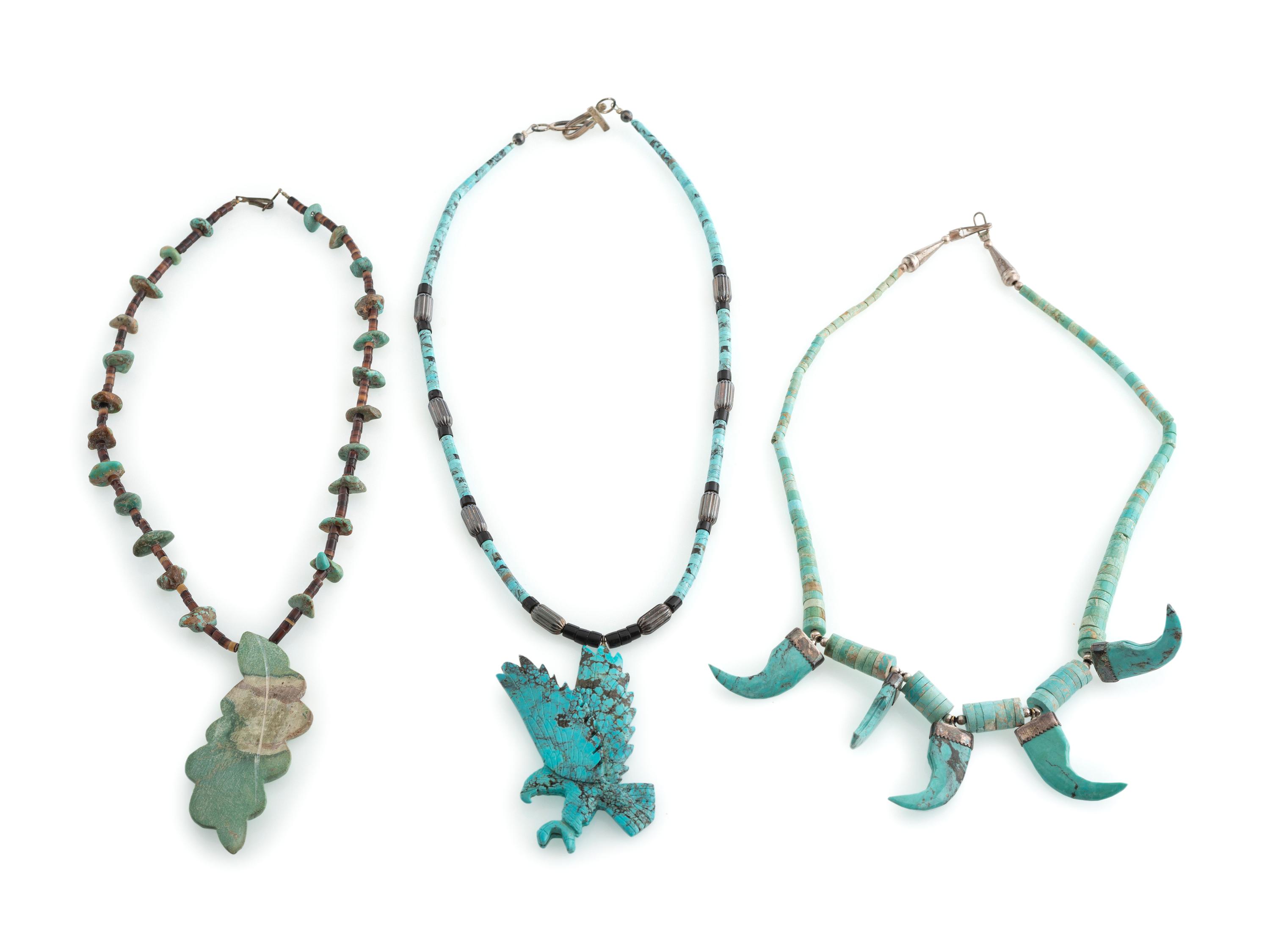 Southwestern-style Carved Turquoise Necklaces