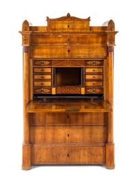 A Biedermeier Walnut Secrétaire à Abattant