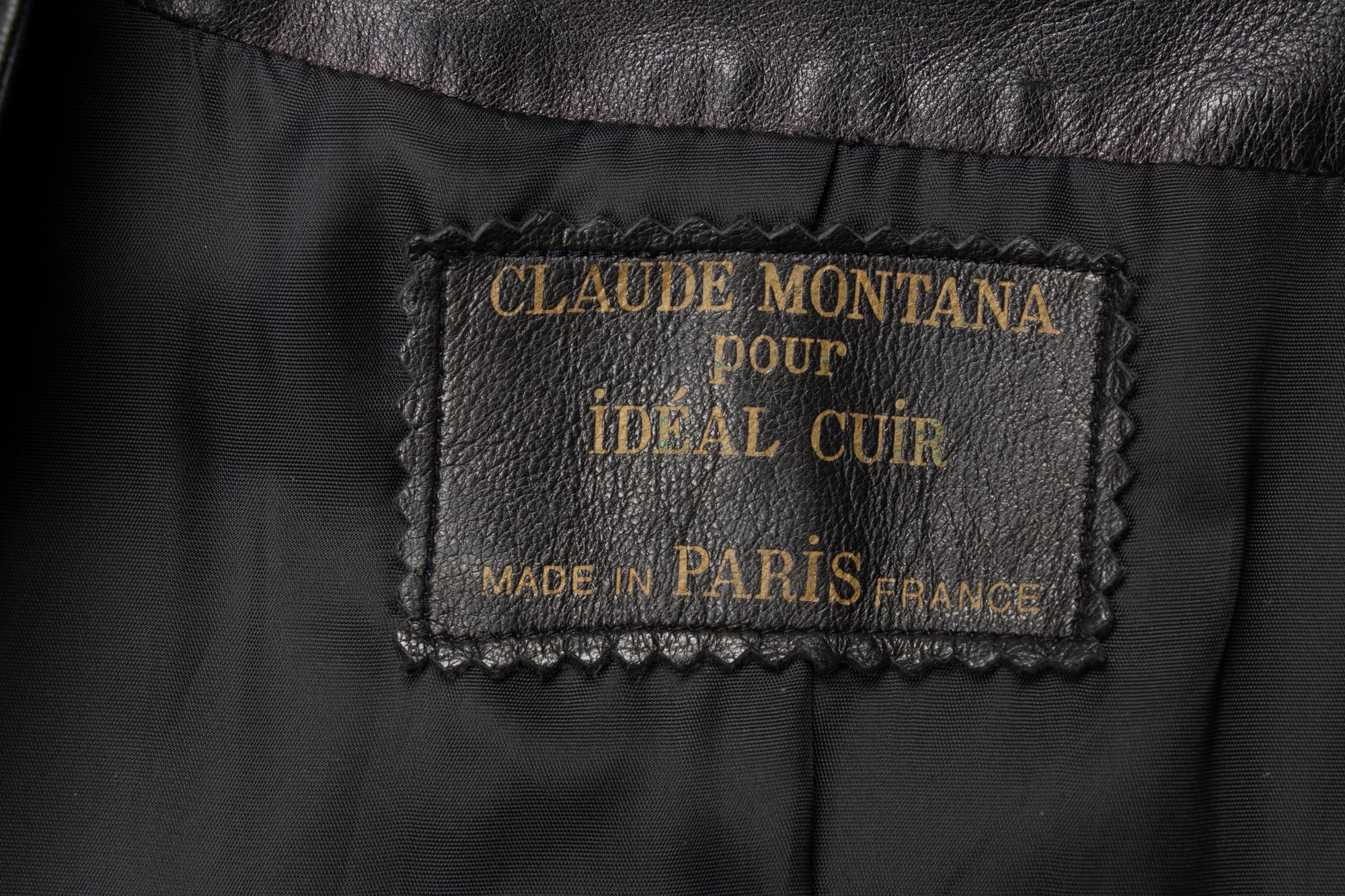 Claude Montana Embroidered Leather Coat, Fall/Winter 1984