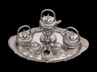 A Mexican Sterling Silver Seven-Piece Tea and Coffee Service — Kimberly, Mexico City