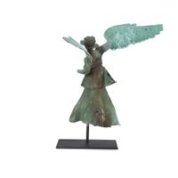 A Cast Bronze Figural Finial of an Angel