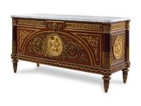 A Louis XVI Style Gilt Bronze Mounted Mahogany Commode a Vantaux